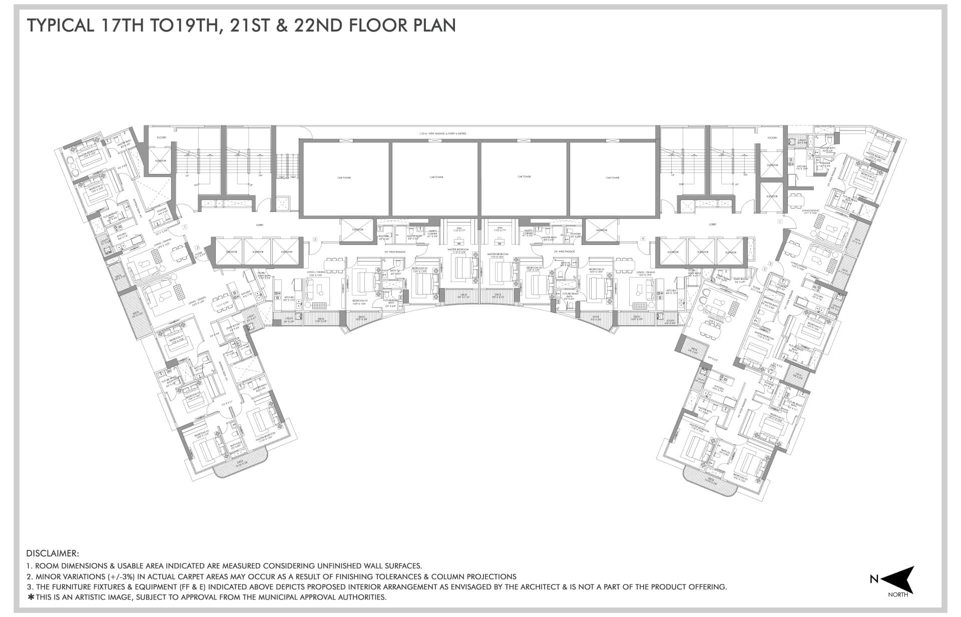 17th to 19th & 21st to 22nd Floor