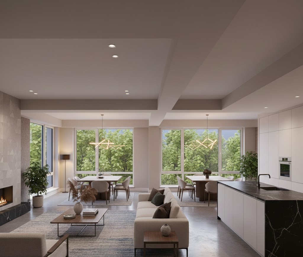 Rectangular or square rooms