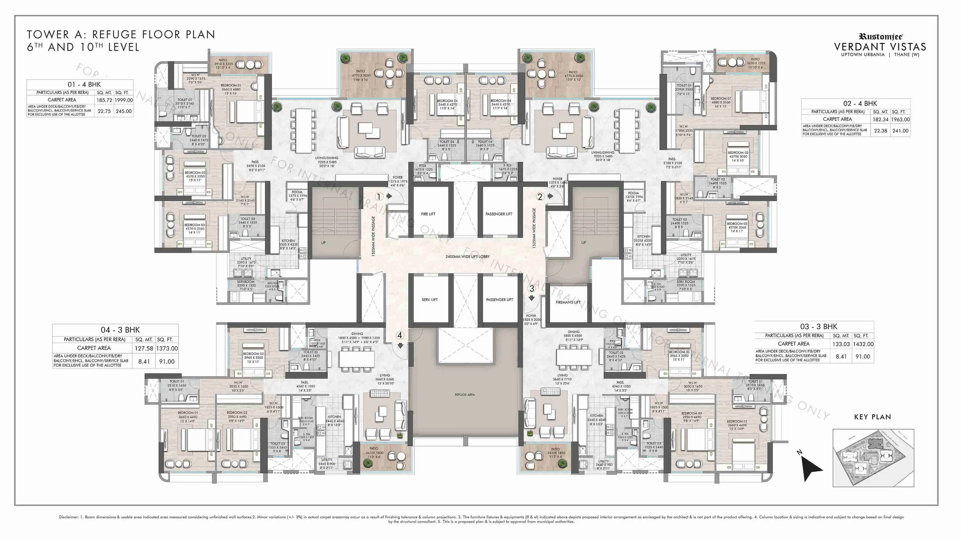 Wing A - Refuge Floor Plan - 6th & 10th